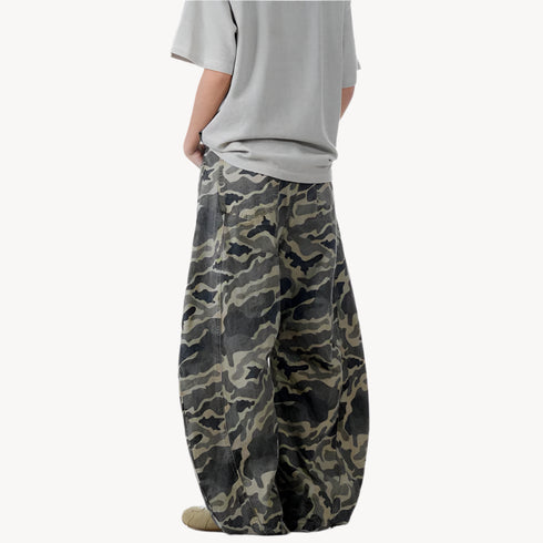 Camouflage Baggy Cargo Pants High Rise Y2k Jeans